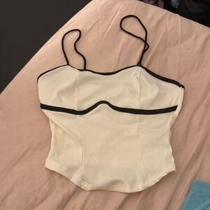 Stylish Cream and Black Camisole Top